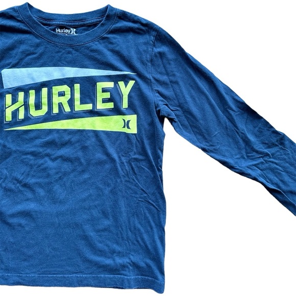 Hurley Boys Size 10-12 Navy Long Sleeve  Graphic Tee Shirt - Picture 2 of 5